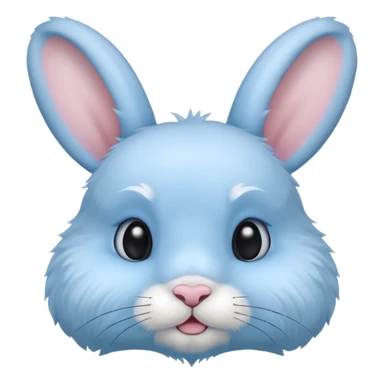 light blue cute rabbit head sticker