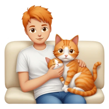 cat and owner relaxing together on sofa sticker