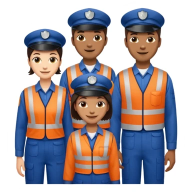 group of multiracial railway standing sticker