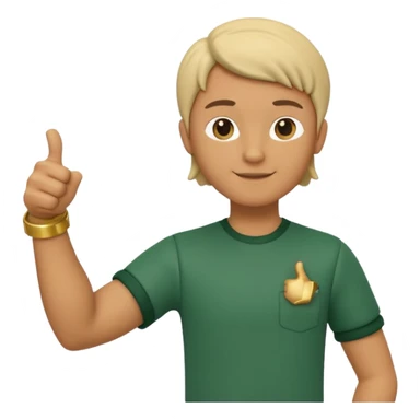 3D clay character standing confident, laptop under arm, thumbs up, deep green (#0B3D2C), cream laptop, gold accents, cute rounded, transparent background sticker