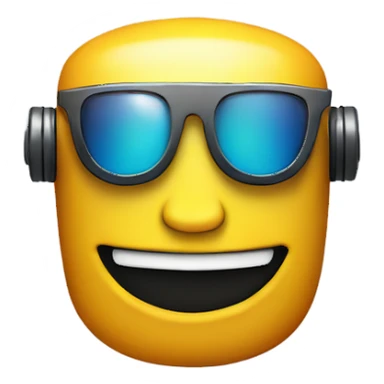 Smiling Robot Face with Sunglasses sticker
