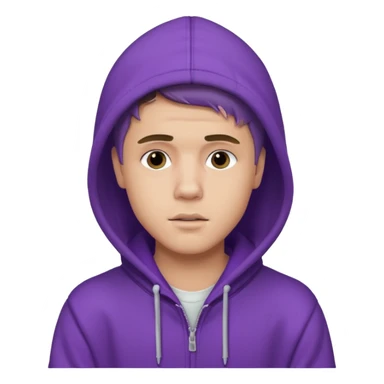 justin bieber, wear purple hoodie sticker