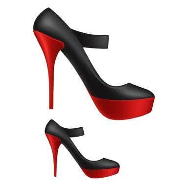 Black high heel with red bottoms  sticker