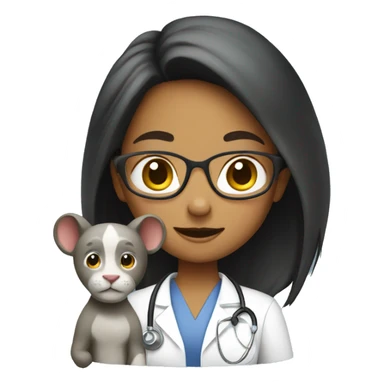 Girl veterinarian with jungle animals sticker