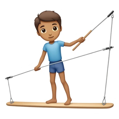 person on tightrope holding horizontal balancing stick
 sticker