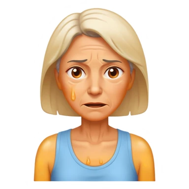 50 year old woman sweating suffering heat  sticker