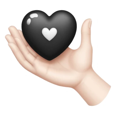  black and white heart in hand sticker