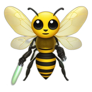 bee with a light sabre sticker