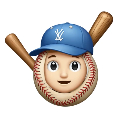 Es un tronco con cara amigable y un bate de beisboll sticker