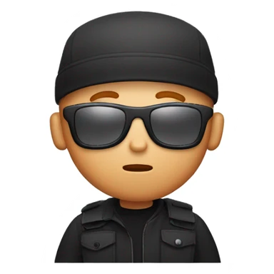 white man with a rounded face, ginger beard and bald head, wearing a backwards black cap and sunglasses giving a shocked expression sticker