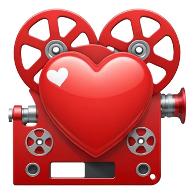 heart with a film reel motif sticker