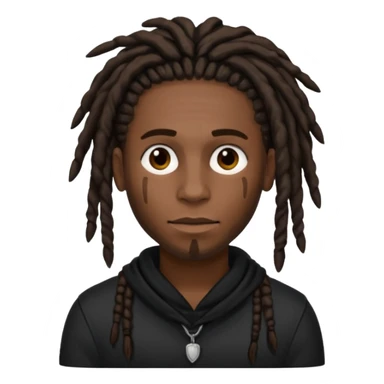 black male with dreads and a birthmark on his left cheek playboi carti in black clothing sticker