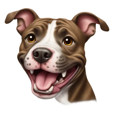 Brindle pitbull who is laughing  sticker