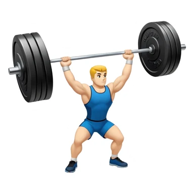 An emblem symbolizing weightlifting with a stylized barbell in the center, set against a simple, clean background. The barbell is prominent and sleek, with no athlete included. The design is bold, modern, and minimalistic sticker