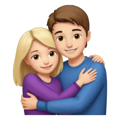 Boy and girl hugging each other in love sticker