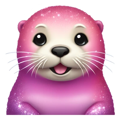 Pink ombre sea otter with glitter  sticker