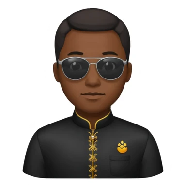 cheongsam ancient black man with sunglasses sticker