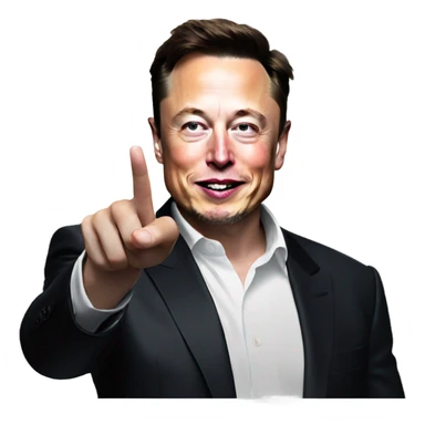 Elon musk pointing 🫵🏼 with finger toward viewer sticker