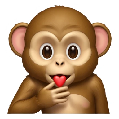 Un singe qui fais un bisous en version emojis iphone sticker