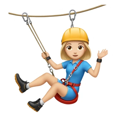 zip line emoji girl sticker