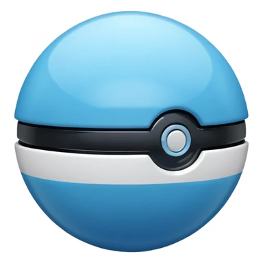 vibrant blue pokeball emoji with a black stripe and highlights sticker