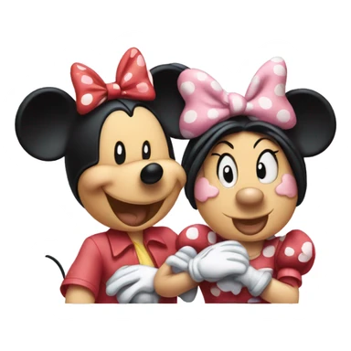 Mickie mouse with minnie mouse love sticker