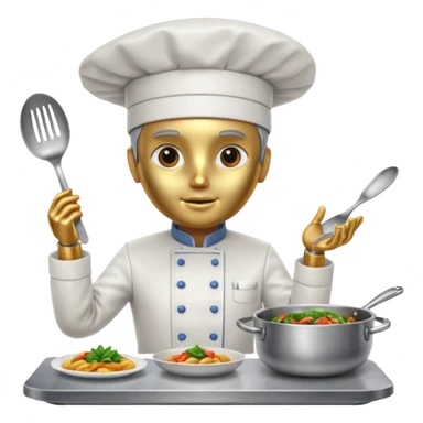 obot chef preparing a gourmet meal sticker
