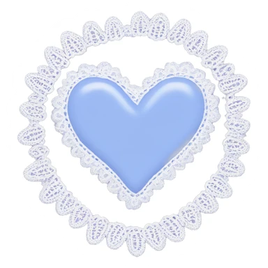 Perewinkle heart with white lace border sticker