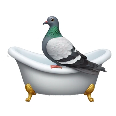 pigeon in a bath sticker