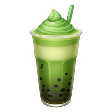 make a matcha boba tea emoji that is green and gradient sticker