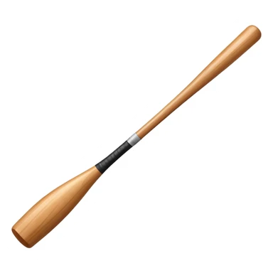thick wooden baseball bat, with visible wood grain sticker