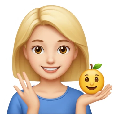 A girl teaching how to make an emoji sticker