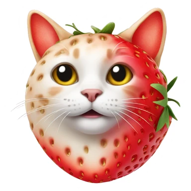 Cat made of strawberry sticker