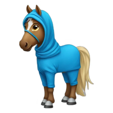 horse wearing blue hoodie sticker