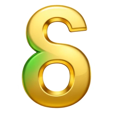 number 6 in golden and green shadows sticker