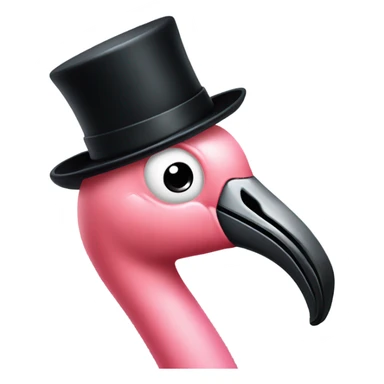 flamingo with a top hat sticker
