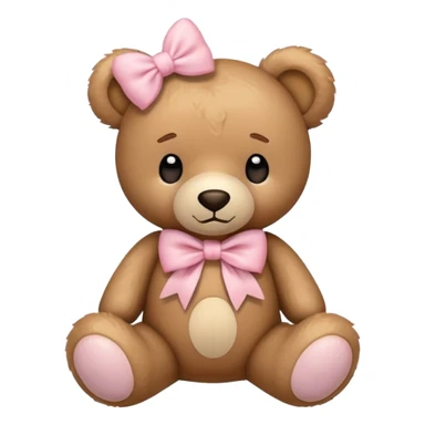 Teddy bear with light pink bow  sticker
