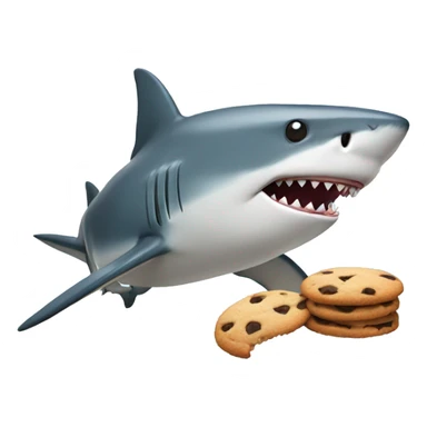 Shark with a cookies sticker