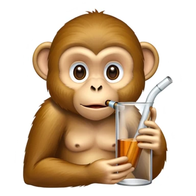 Monkey sucking on a glass tube sticker