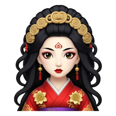 geisha with medusa head  sticker