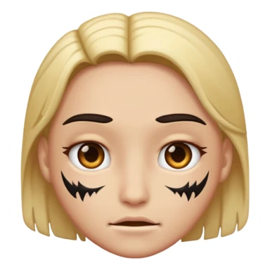 🙂 with a scar or lash in its face sticker