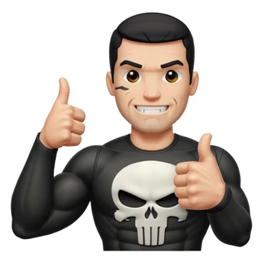 Punisher giving a thumbs up sticker