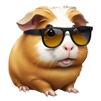 Guinea pig wearing sunglasses sticker