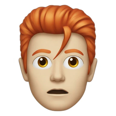 david bowie éclair rouge et bleur sur le visage sticker