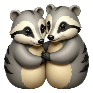 Two badgers hugging for comfort sticker