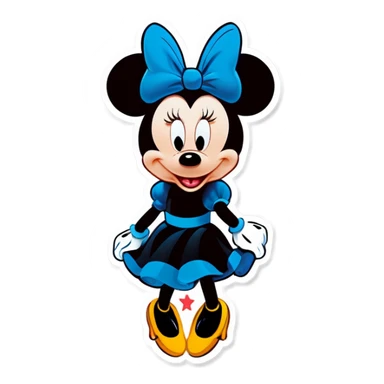 Minnie Mouse in black dress sticker
