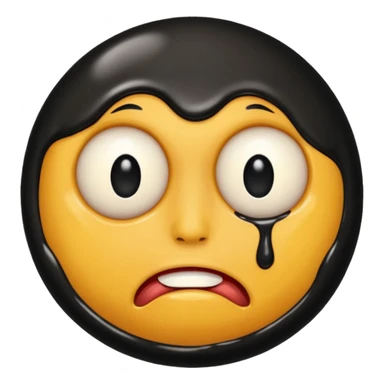 an black melting face with no eyebrows and mouth and just an 1 eye (The Face Needs to Be A Litelar Black Ball) sticker