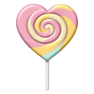 A lollipop heart in soft pink, beige and yellow pastel colors sticker