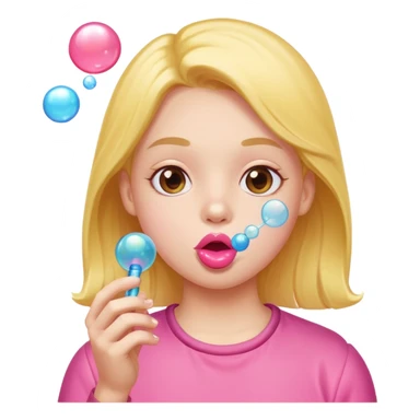 a person who blows bubbles with gum sticker