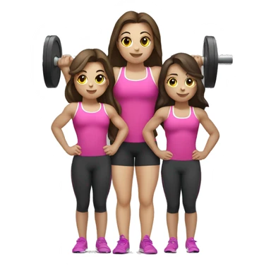 3 brunette girls doing weightlifting with a barbell sticker